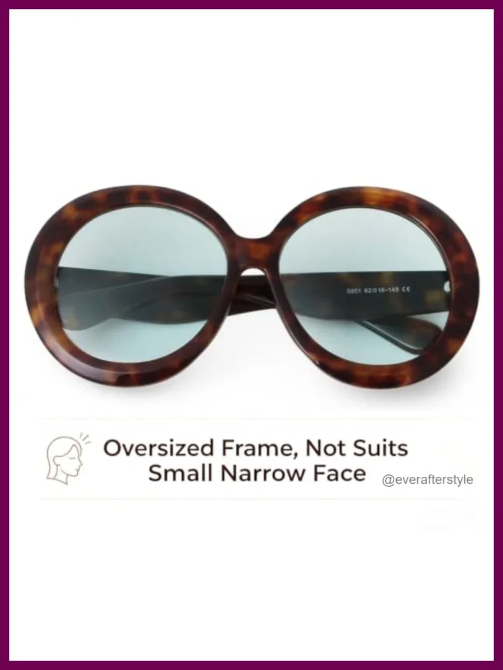 Oversized Round Sunglasses UV400 Plastic Frame Retro Goggle Style